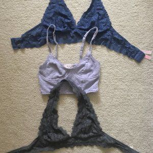 3 Bralettes! Free People, UO, Victoria's Secret